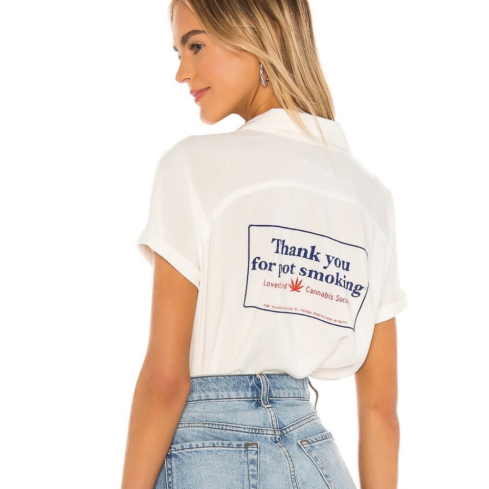 REVOLVE Thank You For Pot Smoking Shirt